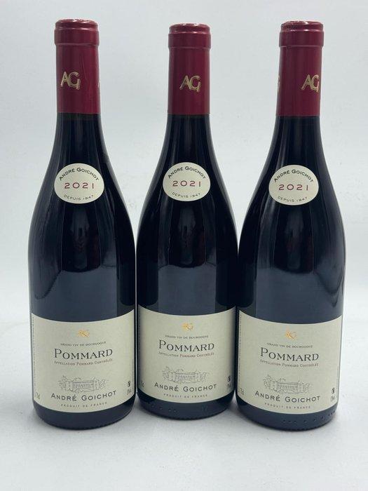2021 André Goichot - Pommard - 3 Flessen (0.75 liter), Verzamelen, Wijnen