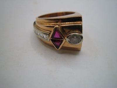 Ring - 18 karaat Geel goud, Zware tankring diamanten, Sieraden, Tassen en Uiterlijk, Ringen