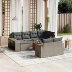 vidaXL 11-delige Loungeset met kussens poly rattan grijs, Verzenden, Nieuw, Rotan, Loungeset