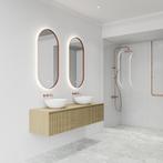 Spiegel Gliss Design Aura 50x100cm Koper Ovaal Met LED, Ophalen of Verzenden, Nieuw