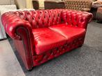 Chesterfield  Vintage Oxblood leren 2 zits Chesterfield Bank, Ophalen, Gebruikt, Chesterfield, Tweepersoons