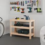 vidaXL Werkbank 110,5x50x80 cm massief grenenhout, Doe-het-zelf en Verbouw, Werkbanken, Verzenden, Nieuw