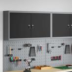 vidaXL Gereedschapskast met plank Zwart en Grijs 50 x 20 x, Doe-het-zelf en Verbouw, Gereedschapskisten, Verzenden, Nieuw