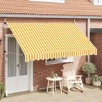 vidaXL Luifel handmatig uittrekbaar 350 cm oranje en witte, Verzenden, Nieuw