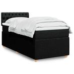 vidaXL Boxspring met matras stof zwart 80x200 cm, Huis en Inrichting, Slaapkamer | Bedden, Eenpersoons, Verzenden, Zwart, Nieuw