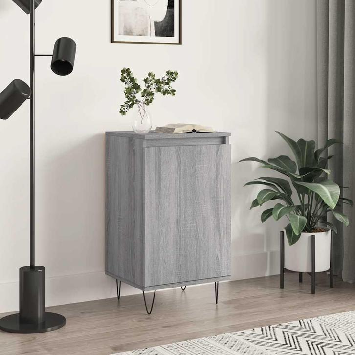 vidaXL Dressoir 40x35x70 cm bewerkt hout grijs sonoma, Huis en Inrichting, Kasten | Dressoirs, 25 tot 50 cm, Nieuw, Minder dan 50 cm