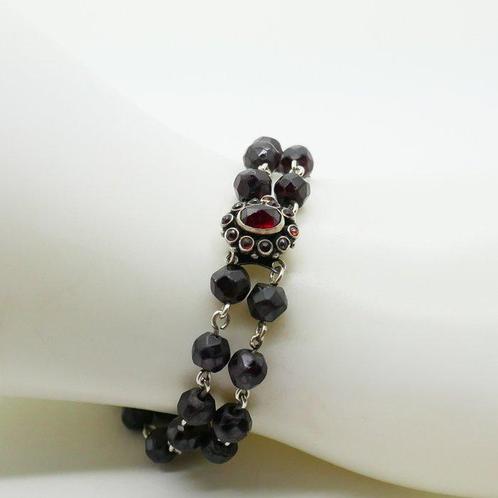 Zonder Minimumprijs - Armband Zilver - antiek - granaten, Sieraden, Tassen en Uiterlijk, Armbanden
