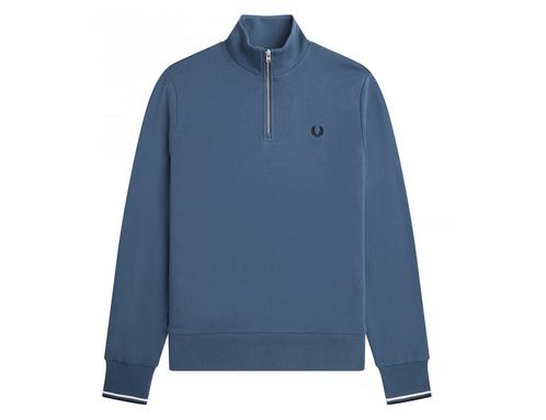 Fred Perry - Half Zip Sweatshirt - Blauwe Sweater - L, Kleding | Heren, Truien en Vesten