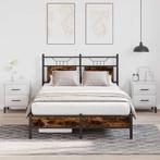 vidaXL Bedframe zonder matras hout gerookt eikenkleurig, Bruin, Verzenden, Nieuw, 190 cm of minder