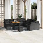 vidaXL 13-delige Tuinbankenset met kussens poly rattan, Verzenden, Nieuw, Rotan