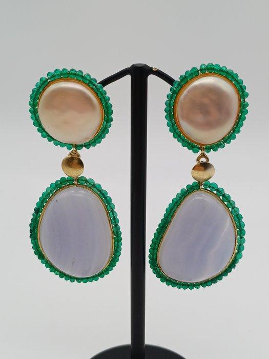 Parel - Zilver - Statement oorbellen, Verzamelen, Mineralen en Fossielen