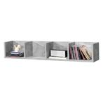 Wandrek Ekero met 4 vakken 95x17x16,5 cm betonkleurig, Huis en Inrichting, Woonaccessoires | Wandplanken en Boekenplanken, Verzenden
