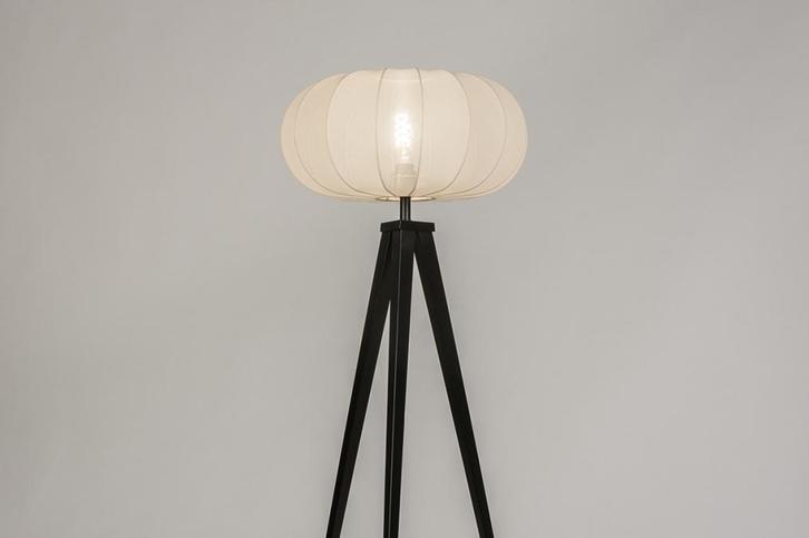 Rietveld Vloerlampen - Zwart, Beige - Stof, Metaal, Huis en Inrichting, Lampen | Vloerlampen, Verzenden