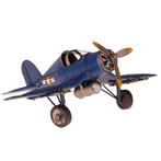 Metalen vliegtuig F4U - Corsair blauw NIEUW, Verzamelen, Beelden en Beeldjes, Ophalen of Verzenden, Nieuw