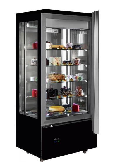 Gekoelde gebaksvitrine | zwart | RVS | LED verlichting, Zakelijke goederen, Horeca | Keukenapparatuur, Verzenden