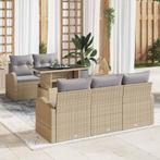 vidaXL Tuin Sofa Set met kussen 6 pcs Beige 100 x 55 x 73 cm, Verzenden, Nieuw, Rotan