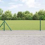 vidaXL Ketenlink Hek met Palen Groen 0.6 x 25 m Staal, Verzenden, Nieuw, IJzer