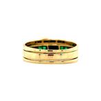 Gouden ring met smaragd en diamant 18 krt, Ophalen of Verzenden, Nieuw
