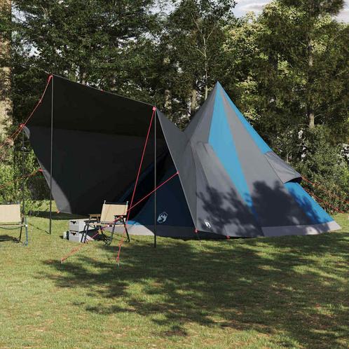 vidaXL Familie Tipi Tent met dak Blauw en Grijs 510 x 690 x, Caravans en Kamperen, Tenten, Nieuw, Verzenden