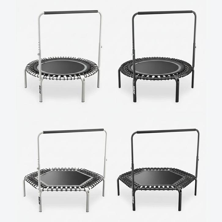 ACON Fit Rebounder Fitness Trampoline met balanshandgreep, Sport en Fitness, Fitnessmaterialen, Overige typen, Nieuw, Armen, Benen