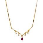 Gouden vintage collier met robijn en diamant 18 krt, Ophalen of Verzenden, Nieuw
