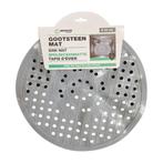 Benson Ronde gootsteenmat - PVC - Beschermend - Grijs - Ø.., Huis en Inrichting, Keuken | Keukenbenodigdheden, Ophalen of Verzenden