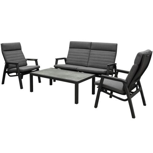 Monaco stoel bank loungeset 4 delig verstelbaar aluminium, Tuin en Terras, Tuinsets en Loungesets, Nieuw, Aluminium, Ophalen of Verzenden