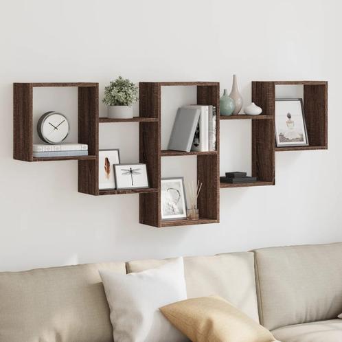 vidaXL Wandschap 159x18x66 cm bewerkt hout bruin, Huis en Inrichting, Woonaccessoires | Wandplanken en Boekenplanken, Nieuw, Verzenden
