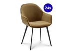 Veiling - Armstoel Cal (set van 24) Velvet - Velours - Goud, Huis en Inrichting, Stoelen, Nieuw