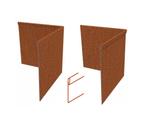 Cortenstaal kantopsluiting geplet 90° hoek 30x30x0,3x29cm, Tuin en Terras, Overige materialen, 25 tot 50 cm, Nieuw, Minder dan 25 cm