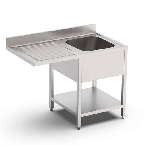 HCB Spoeltafel - enkele spoelbak rechts - 140 cm - RVS, Zakelijke goederen, Horeca | Keukenapparatuur, Nieuw in verpakking, RVS Meubilair