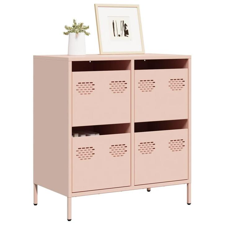 vidaXL Dressoir 68x39x73,5 cm koudgewalst staal roze, Huis en Inrichting, Kasten | Dressoirs, Nieuw, Metaal, Verzenden
