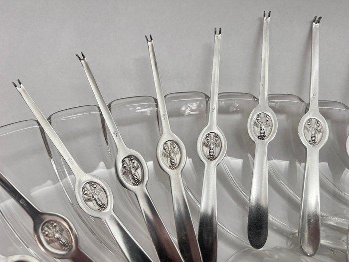 RR or QR - Visbestekset (12) - Lobster, Seafood forks,, Antiek en Kunst, Antiek | Meubels | Tafels