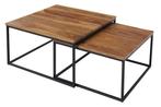 Design salontafel set van 2 ELEMENTS 75cm Sheesham, Ophalen of Verzenden, Nieuw