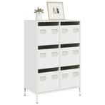 vidaXL buffetkast 68x39x101,5 cm staal wit, Huis en Inrichting, Kasten | Buffetkasten, Verzenden, Nieuw, Metaal