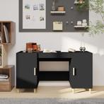vidaXL Bureau 140x50x75 cm bewerkt hout zwart, Verzenden, Nieuw
