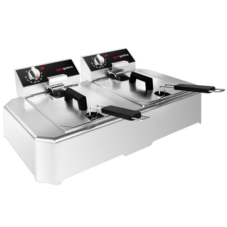 GGM Gastro | Elektrische dubbele friteuse - 5+5 liter - |, Witgoed en Apparatuur, Frituurpannen, Verzenden
