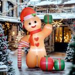Gingerbread Man Met Suikerstok, 2,45 M Hoog, Opblaasbaar, Wi, Diversen, Kerst, Verzenden, Nieuw