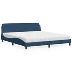 vidaXL Bed met matras Dover stof blauw 180x200 cm, Eenpersoons, Nieuw, 80 cm, 200 cm