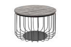 Ronde salontafel FACTORY LOFT 60cm grijs mangohout zwart, Huis en Inrichting, Tafels | Salontafels, Ophalen of Verzenden, Nieuw