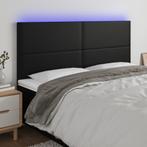 vidaXL Hoofdbord LED 180x5x118/128 cm kunstleer zwart, Verzenden, Nieuw, Zwart, Overige materialen