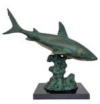 sculptuur, Swimming shark - 50 cm - Aluminium, Marmer, Antiek en Kunst, Kunst | Designobjecten