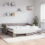vidaXL Slaapbank met onderschuifbed en matrassen 90x200 cm, Huis en Inrichting, 90 cm, Eenpersoons, Verzenden, Nieuw