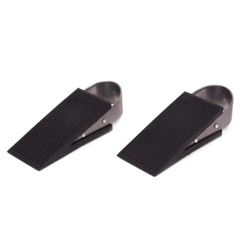 Benson Set van 2 deurstoppers - rubber met RVS - 13x5x3 c..., Doe-het-zelf en Verbouw, Hang- en Sluitwerk, Nieuw, Ophalen of Verzenden