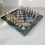 Schaakspel - Italiaans, Groen Marmeren Schaakspel, 1980 -, Antiek en Kunst