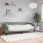 vidaXL Slaapbank met matras 90x200 cm fluweel lichtgrijs, Huis en Inrichting, 90 cm, Eenpersoons, Verzenden, Nieuw