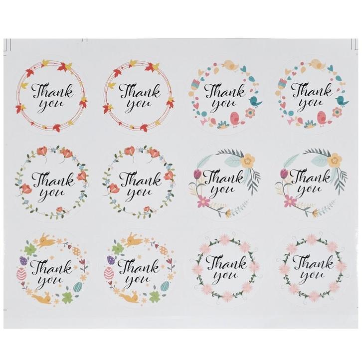 Fako Bijoux - Thank You Stickers Op Vel - 25mm - Thank You, Diversen, Cadeauverpakkingen, Verzenden