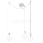 Umage Cannonball Hanglamp 3-lichts, wit - met globe lichtbro, Huis en Inrichting, Lampen | Hanglampen, Verzenden, Nieuw