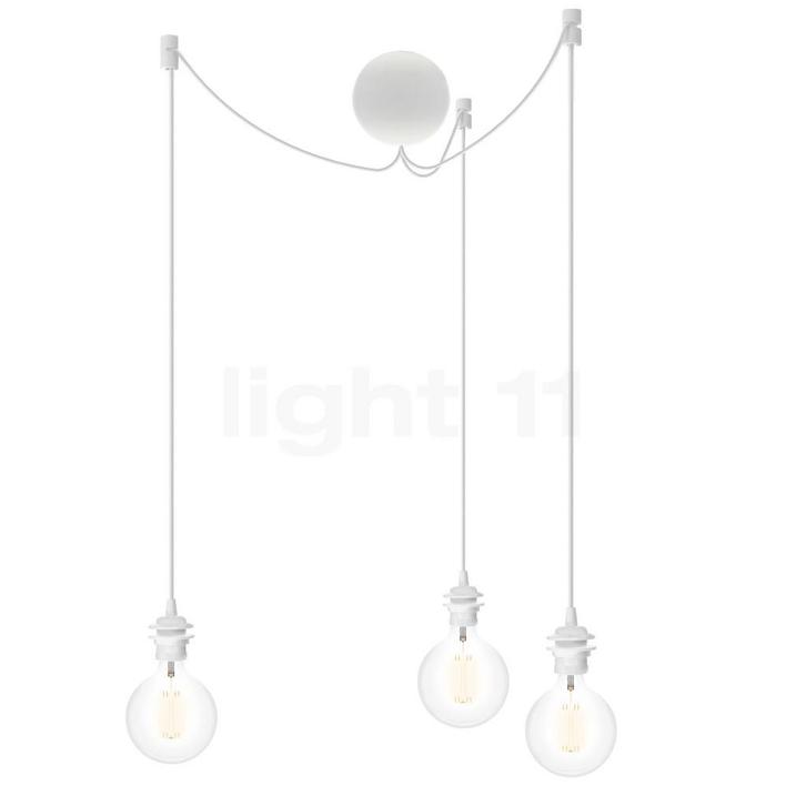 Umage Cannonball Hanglamp 3-lichts, wit - met globe lichtbro, Huis en Inrichting, Lampen | Hanglampen, Nieuw, Verzenden