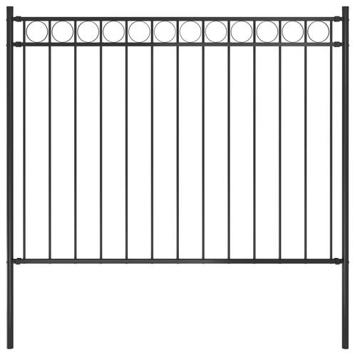 vidaXL Tuinhek 1,7x1,2 m staal zwart, Tuin en Terras, Schuttingen, Nieuw, IJzer, 2 meter of meer, Verzenden